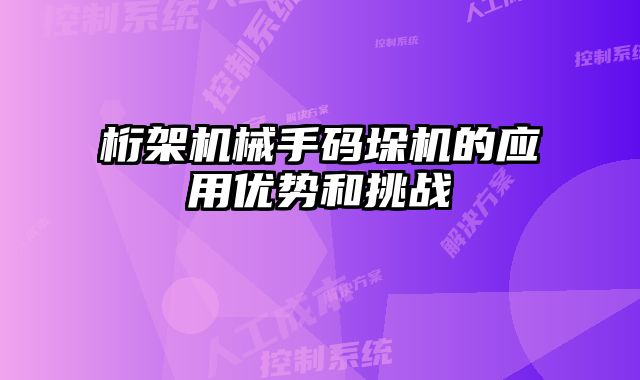 桁架機械手碼垛機的應(yīng)用優(yōu)勢和挑戰(zhàn)
