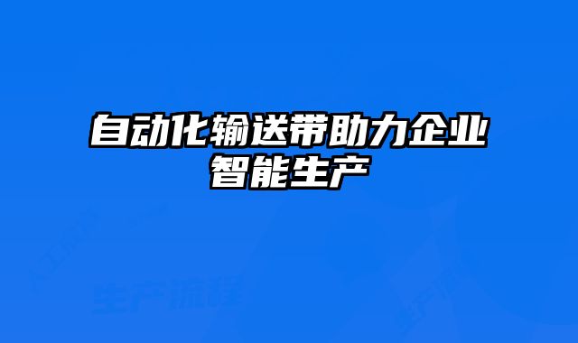 自動化輸送帶助力企業智能生產